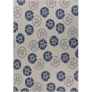 Charlsie Machine Woven Navy/Gray Area Rug