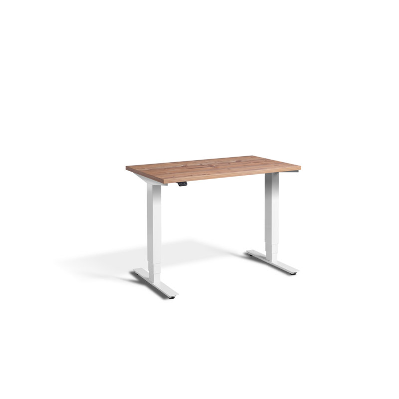 Mirano Adjustable Metal Base Standing Desk, Beige, White
