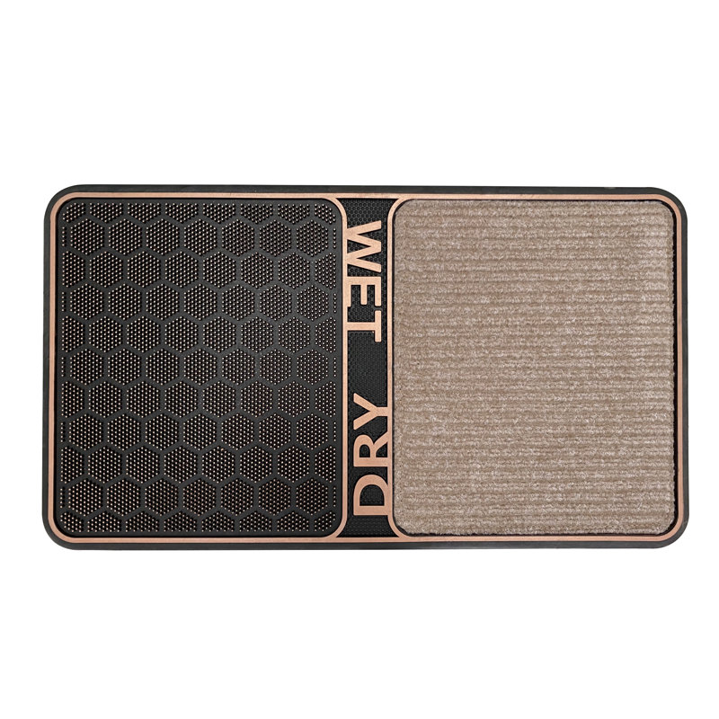 Tapis de sol 2 en 1 pour nettoyage à sec de chaussures - 18 x 32 antidérapant - Lavable à la machine - Tapis de rangement