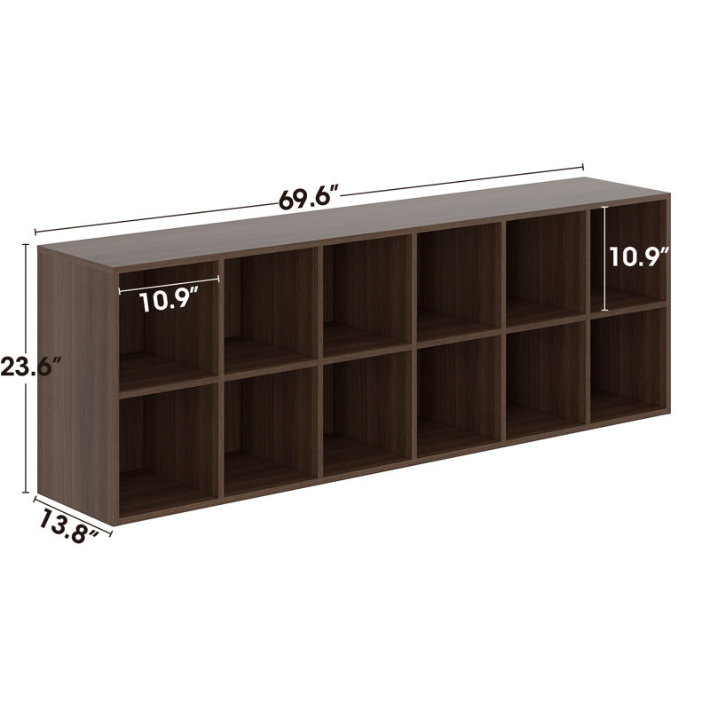 Hokku Designs Shoe Rack, 12 Compartment Open Storage Display Shoes Organizer FSSR019, Walnut