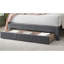 Lit plateforme contemporain de taille double avec velours côtelé gris anthracite et tiroir sous le lit, idéal pour la chambre à coucher avec rangement, design moderne