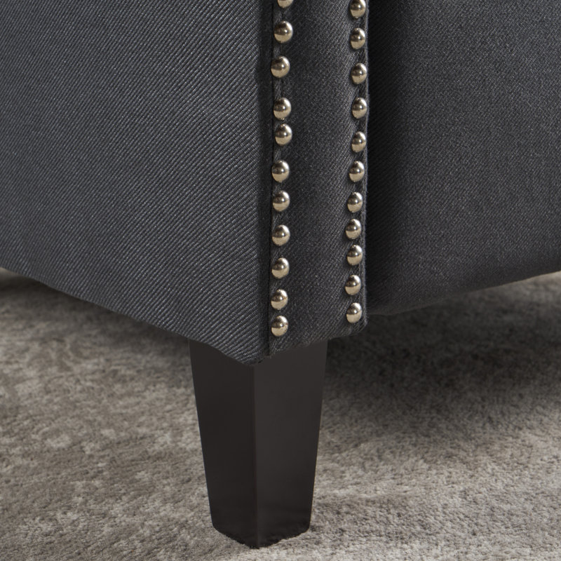 Heidegret Upholstered Recliner, Dark Charcoal 100% Polyester