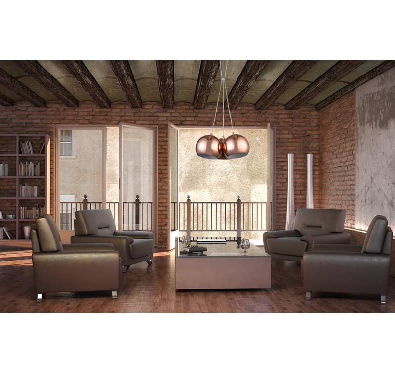Ursina 3 - Light Copper Globe Pendant