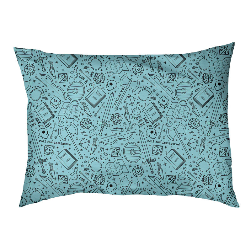 Coussin Byrge, Petit (l 29,5 po x P 19,5 po x H 9,5 po), Bleu / Noir