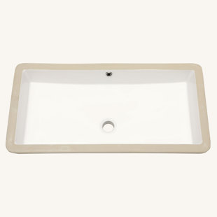 Lavabo de salle de bain rectangulaire encastré en céramique blanche 28 "x 14" avec trop-plein
