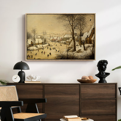 Winter Landscape with Skaters and Bird Trap, 1565-Pieter Bruegel the Elder-Framed Gallery Wrapped Canvas