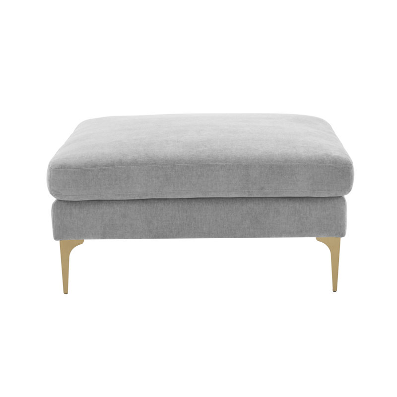 39.5" Wide Square Standard Ottoman, Gray Polyester