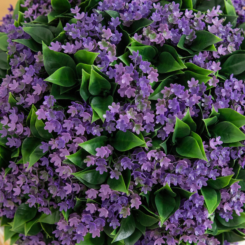 22 po Topiaire de boule artificielle résistante aux rayons UV dans un pot de fleurs décoratif (intérieur / extérieur)