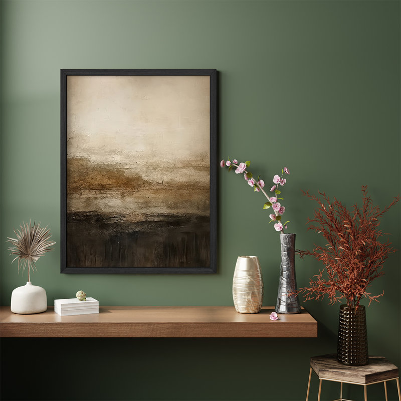 Reproduction d'art encadrée abstraite pour décoration intérieure moderne - 11 po x 14 po, H 14 po x l 11 po, Noir