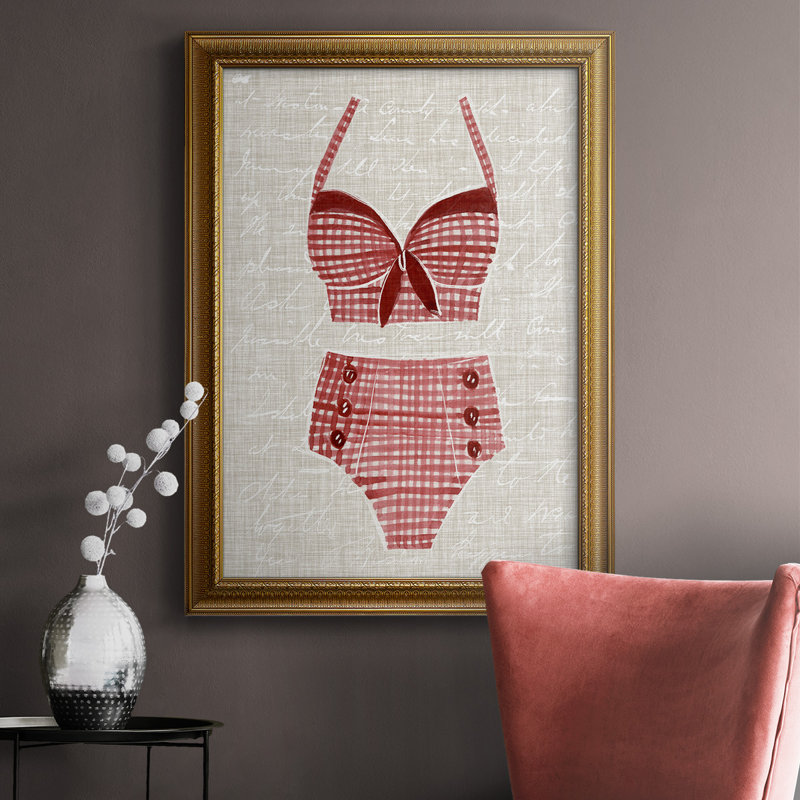 «Vintage Natation III», peinture sur toile encadrée, H 27 po x l 18 po x P 2,5 po