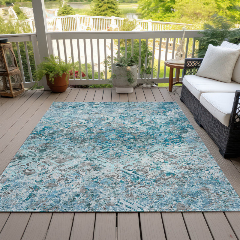  Mahaney Indoor/Outdoor Area Rug with Non-Slip Backing, Rectangle 3' x 5'