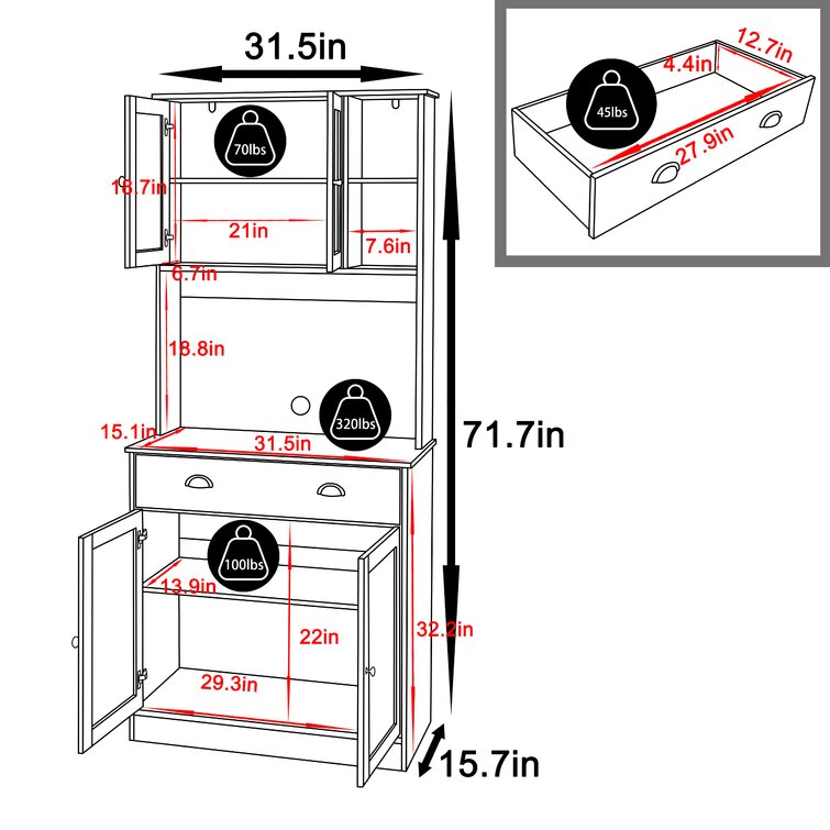 Lark Manor Andric 67.1'' Kitchen Pantry & Reviews