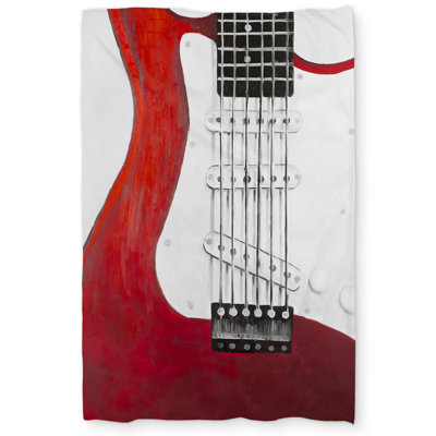 Red electric guitar - Red Livingroom duvet cover for home decor
