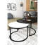 Table basse moderne de 29,5 po x 29,5 po x 17,7 po | Plateau 100% verre trempé, base 100% panneau de fibres à densité moyenne, cadre en métal 4 mm | Conception épurée et blanche, parfaite pour le salon ou le bureau | Mobilier élégant et durable-1157780584-1147062085