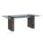 Grey Washed Dining Table with Tempered Glass