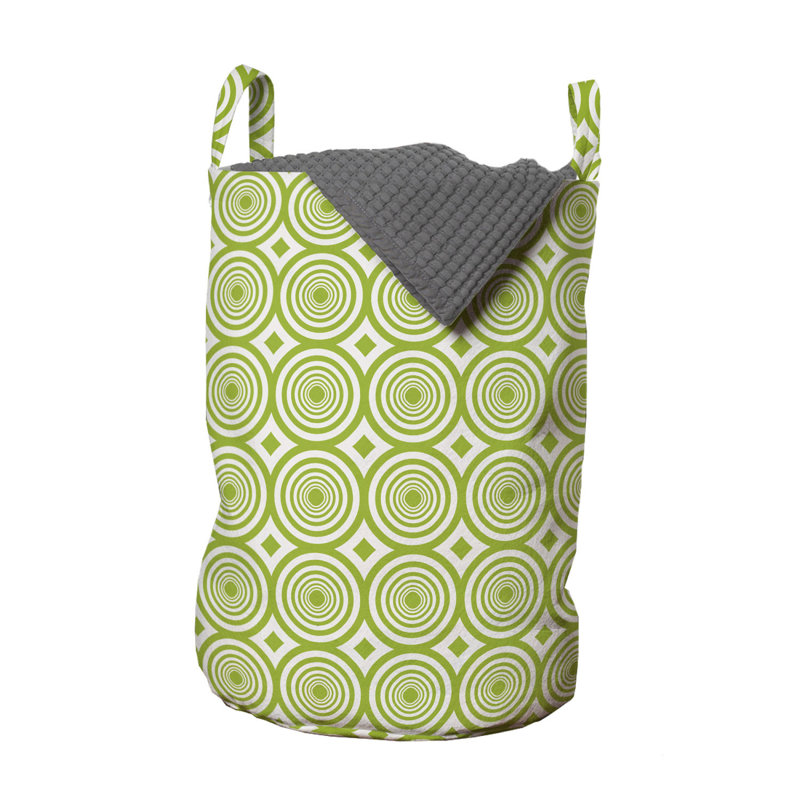 Fabric Laundry Bag with Handles, Green