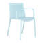 Été - Fauteuil empilable en PP bleu clair 4 pièces pour une utilisation intérieure / extérieure - Dossier ergonomique à lattes avec table pliante multifonctionnelle intérieure / extérieure moderne - Plateau de table en PP avec pieds en métal (blanc, kaki)-1548733077