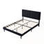 Structure de lit plateforme tapissier avec support en lattes de bois-129224066