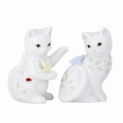 Butterfly Meadow Figural Fig Kitten Salt and Pepper Grinder Set