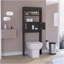 Armoire au-dessus de la toilette Madrid, double porte, deux tablettes - noir