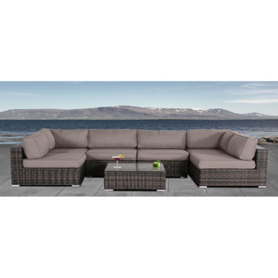 Ensemble de conversation pour 4 personnes avec coussins Sunbrella Lauderman