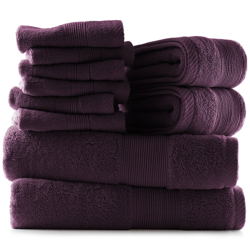 10 pièces 100% coton ultra doux et absorbant Danni-Lee , Mauve aubergine, 10 Pack Bath Towel Set