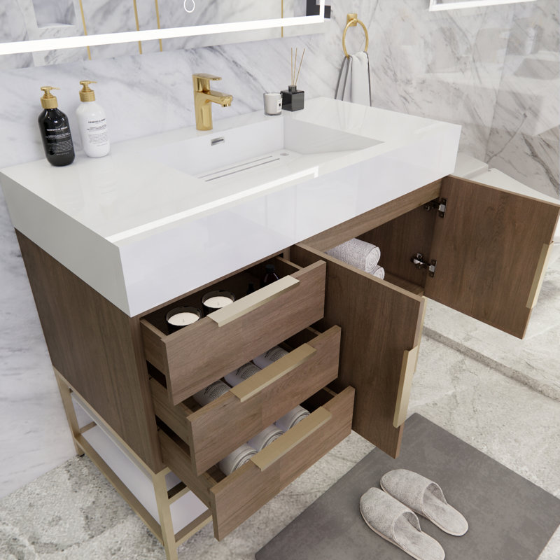 Ensemble de meuble-lavabo simple 42 po Glasgow, Chêne clair