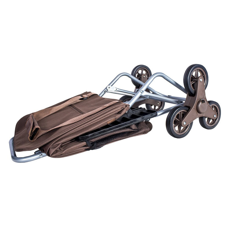 Stair Climber 200 Lb. Capacity Foldable Hand Truck Dolly, Brown