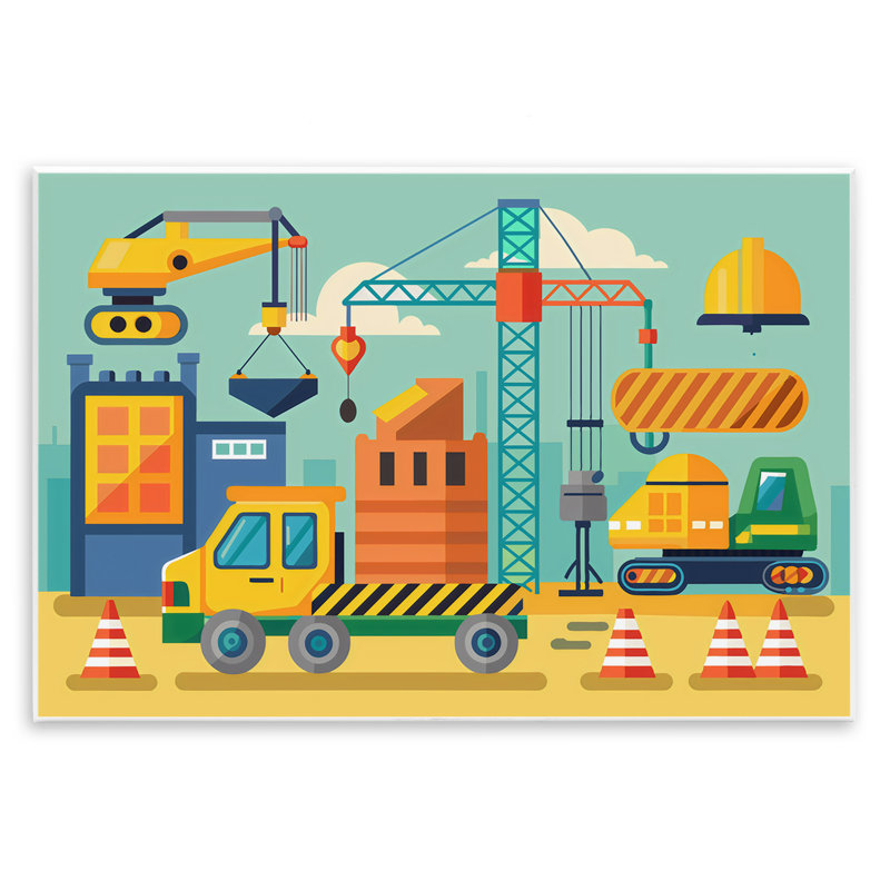 Plaque murale de chantier industriel, design par Creative Studio, H 13 po x l 19 po