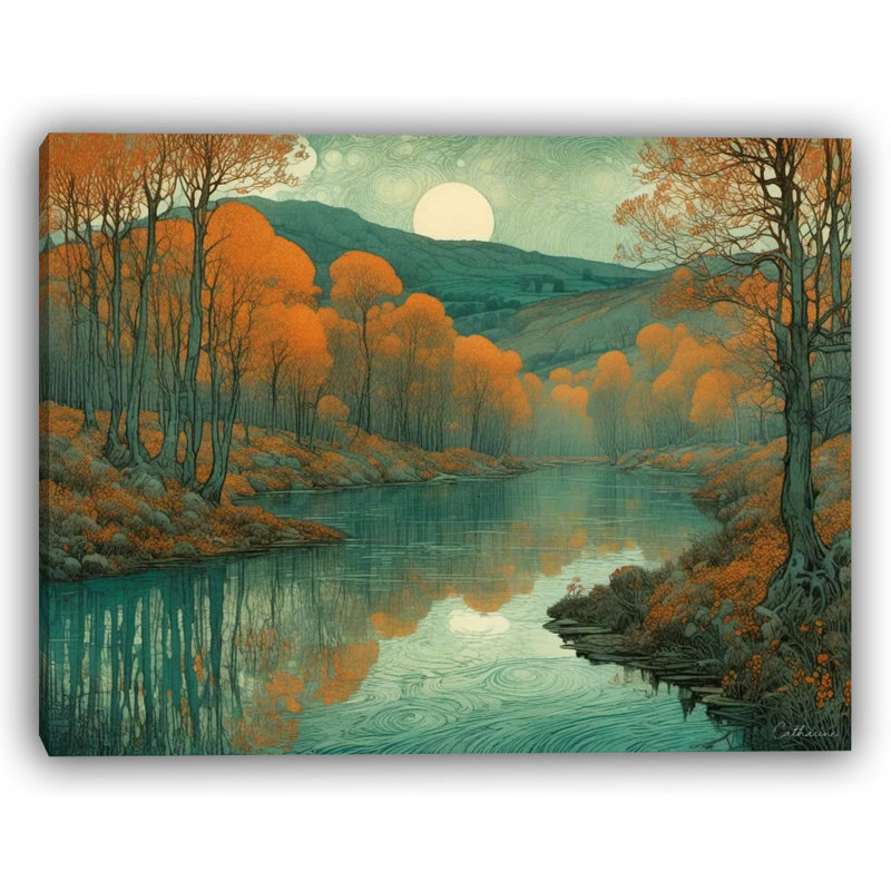 "Amber Reflection" Wrapped Canvas Wall Art, 16'' H x 20'' W