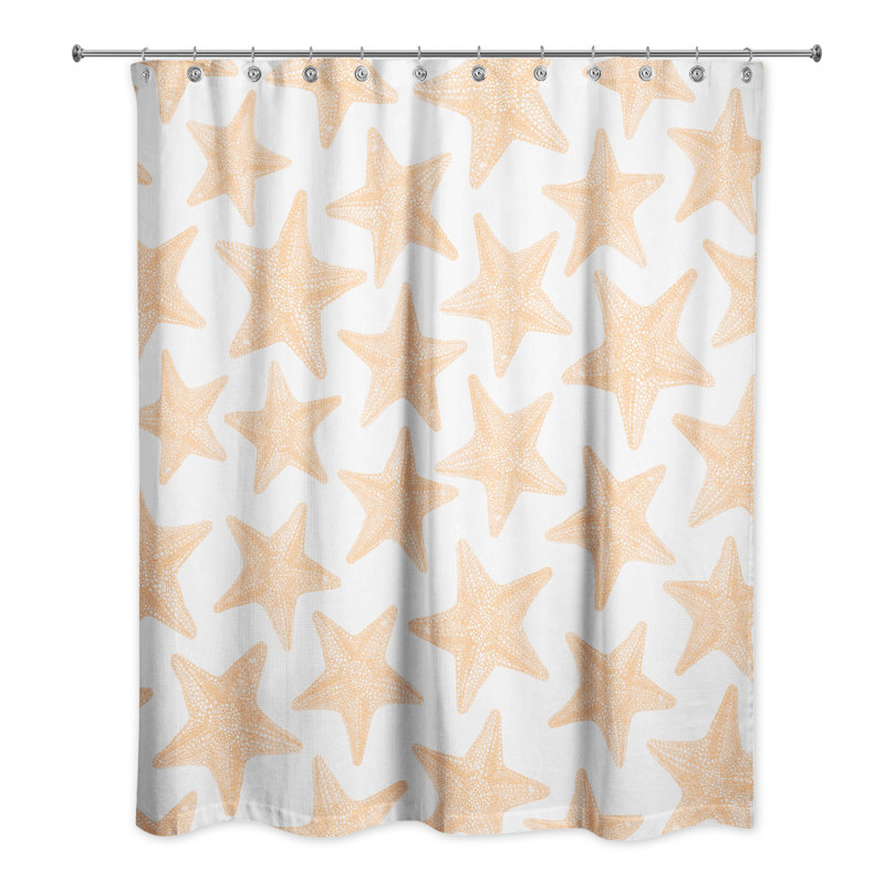 Rideau de douche simple Leeann, Orange
