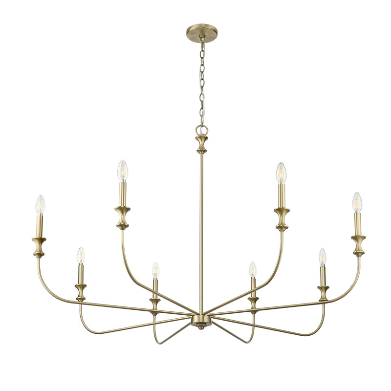 Lustre à intensité variable classique / traditionnel à 8 lumières de 47,5 po Savanne, Laiton rétro