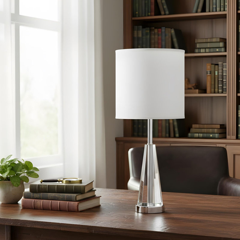 Lampe de table argentée 21,5 po Hebbe