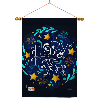 Ensemble de drapeaux en polyester 40 x 28 po New Year Vibes