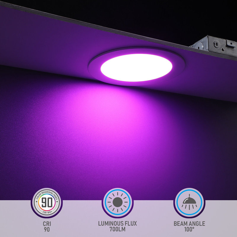 6 Inch 12W LED RGBCW Smart Recessed Lighting, Alexa/Google/Siri Compatible