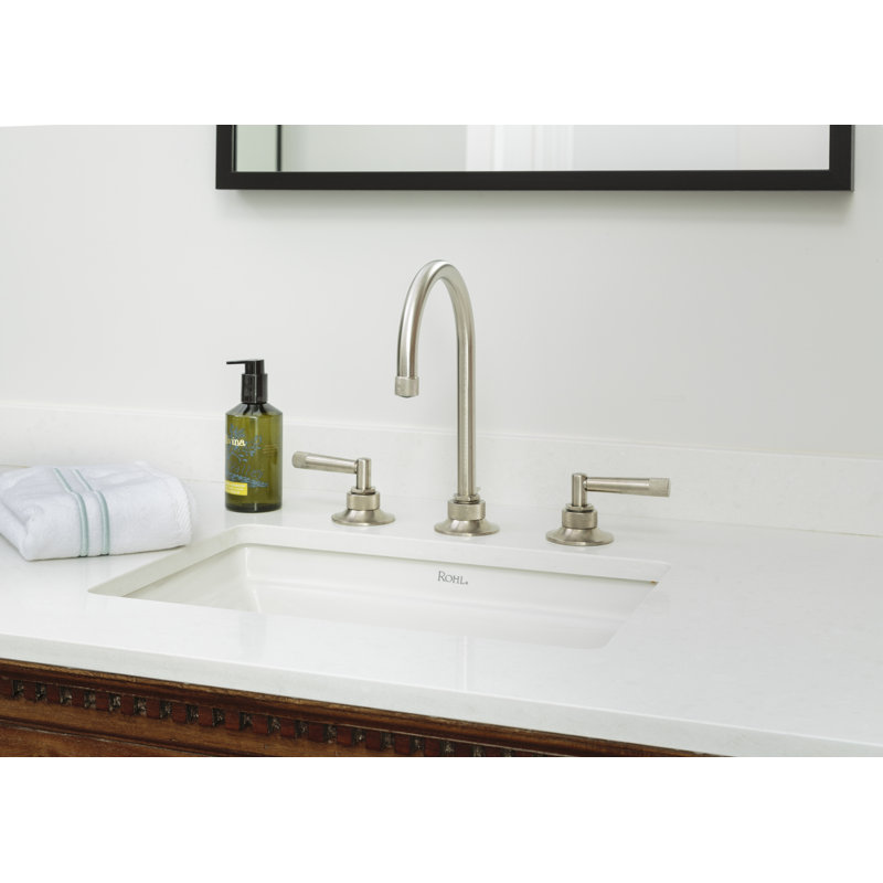Graceline Widespread Lavatory Faucet With C-Spout, Matte Black, Lever