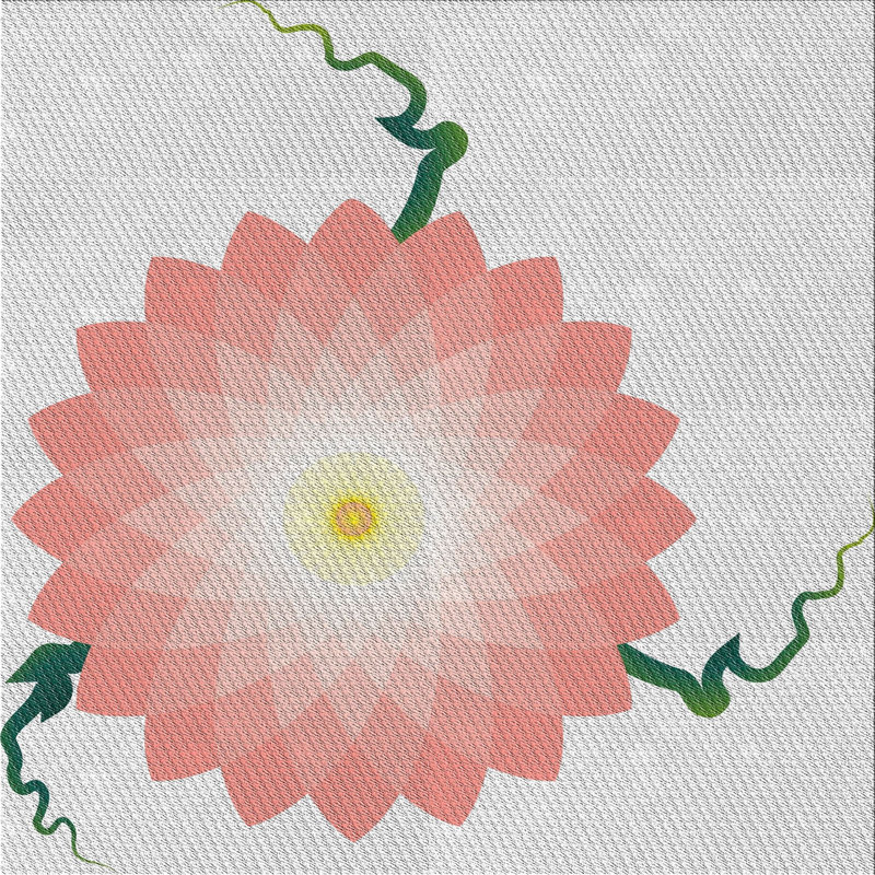 Tapis rose, Carré 8 pi