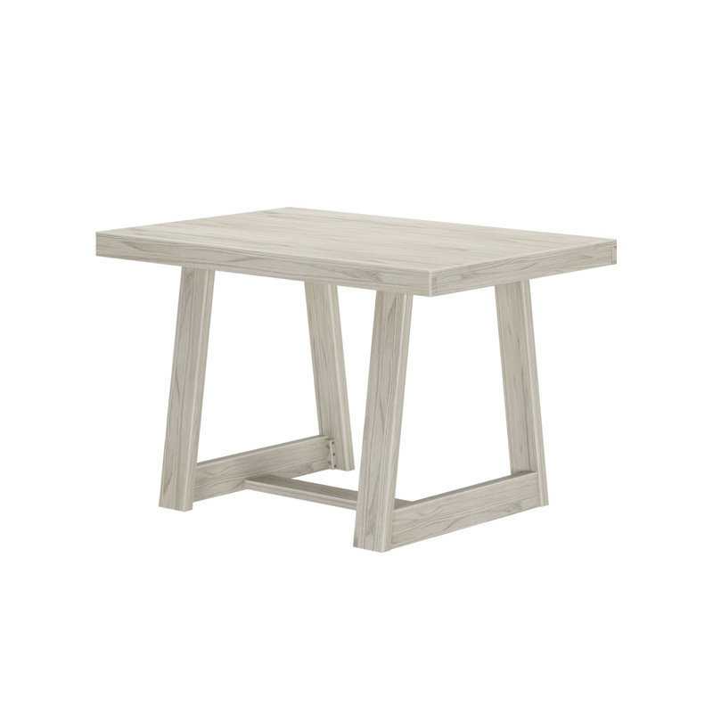 Classic Solid Wood Dining Table - 1220mm/48in, White Sand Wirebrush, White