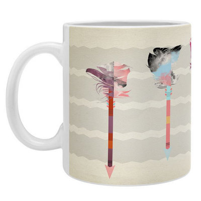 Grande tasse à café à flèches plumes