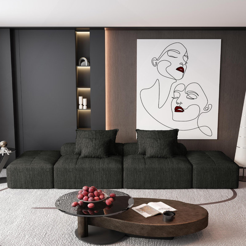 Canapé modulaire surdimensionné Modern, 3, Noir