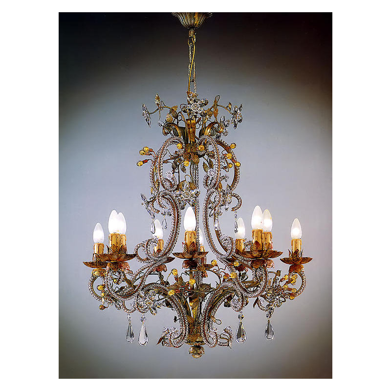 Lustre empire 10 lumières façon bougie, Swarovski