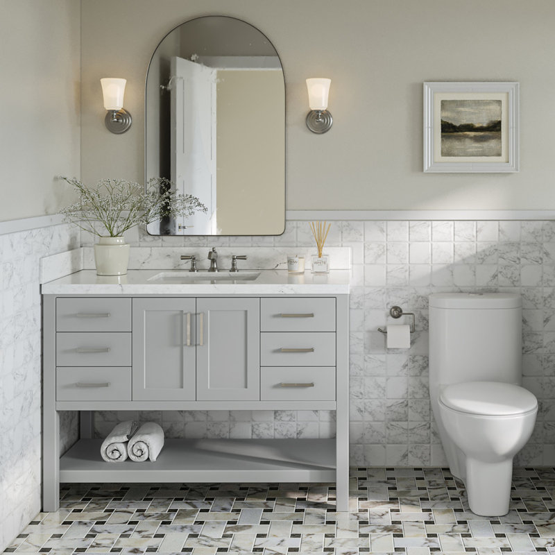 ARIEL Magnolia 48 Single Bathroom Vanity with Top, Gray
