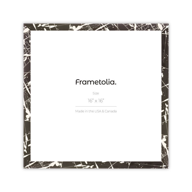 Cadre mural Frametolia Verde Mint Splash, L 16 po x H 16 po, Noir / blanc