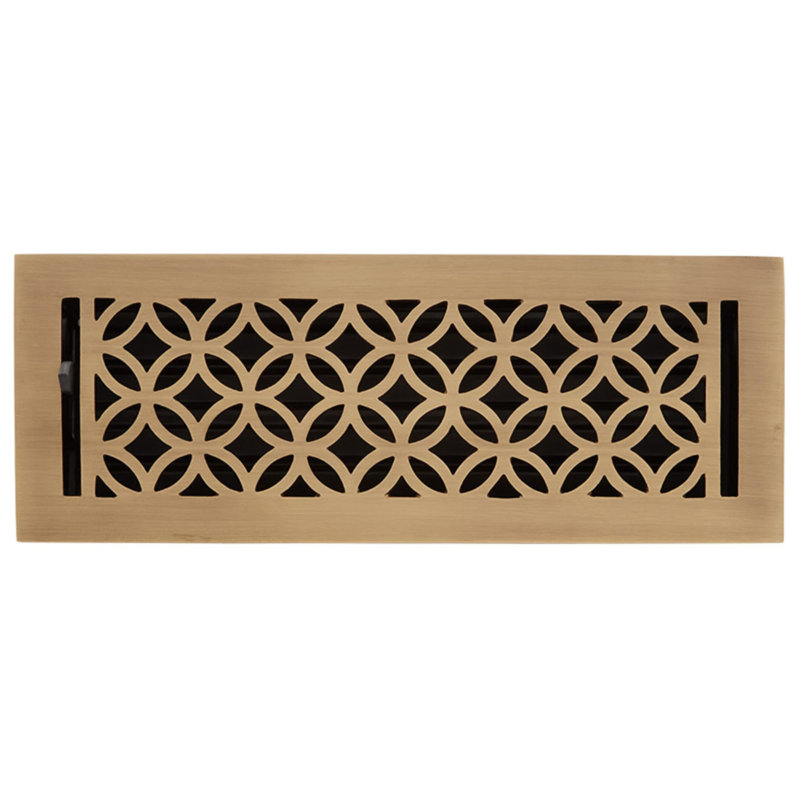 Pasteur Brass Floor Register, Brushed Nickel