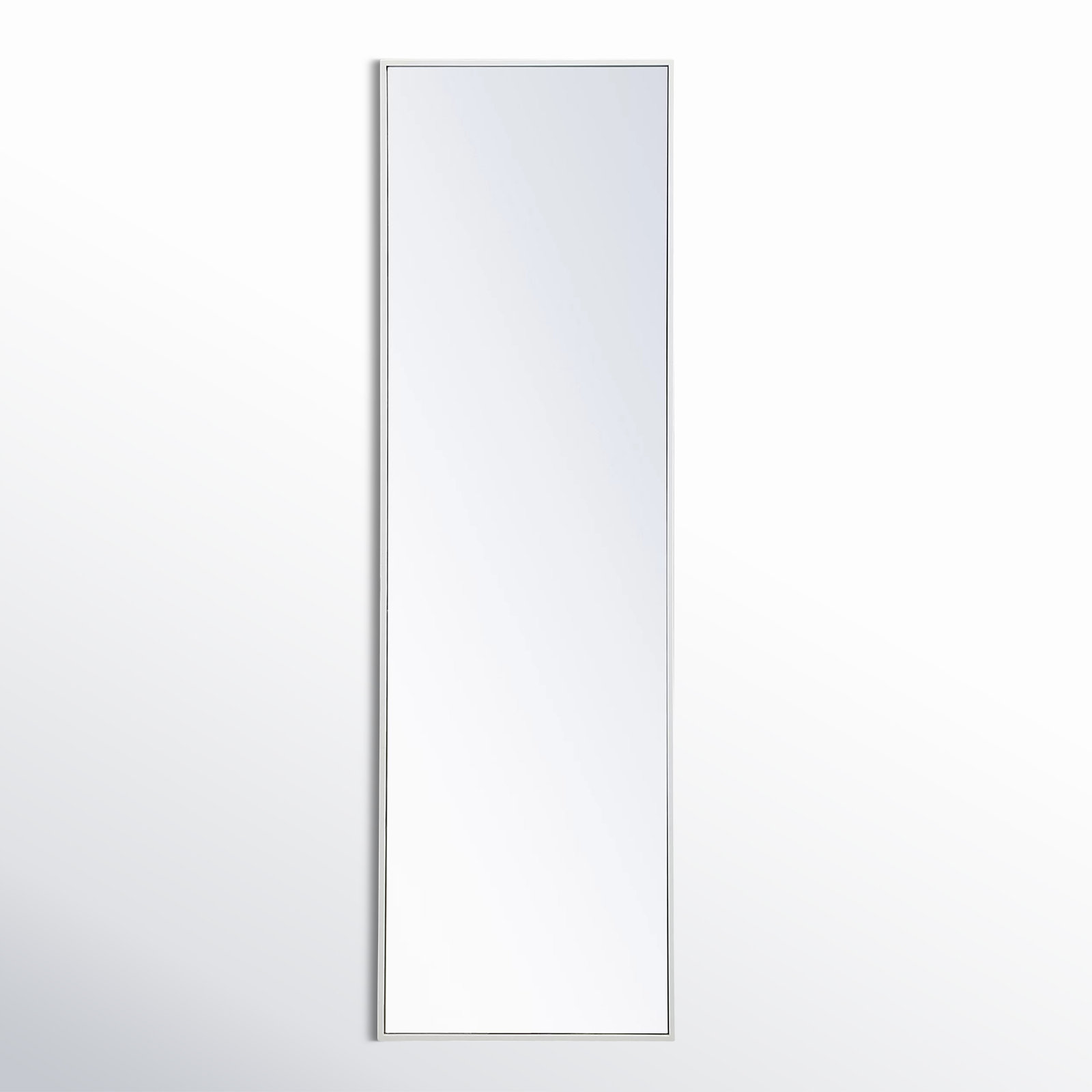 Sabine Metal Rectangle Wall Mirror, 60" x 18", White