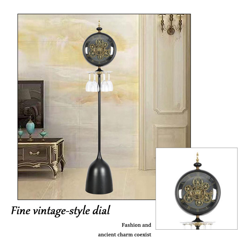 64.96"Retro American-style black floor-mounted wall clock pendant clock piece for home use