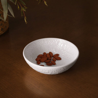 VIDA Croc Round Mini Bowl (White)