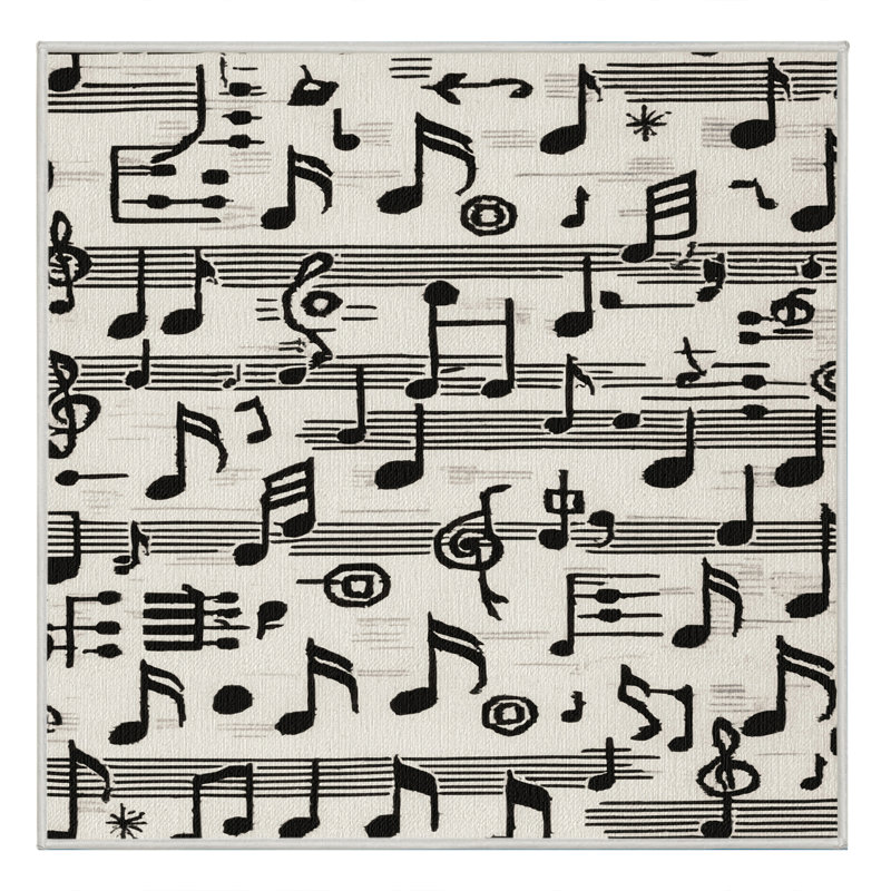  Tapis lavable notes de musique et symboles musicaux, Tapis de couloir 2 pi x 4 pi