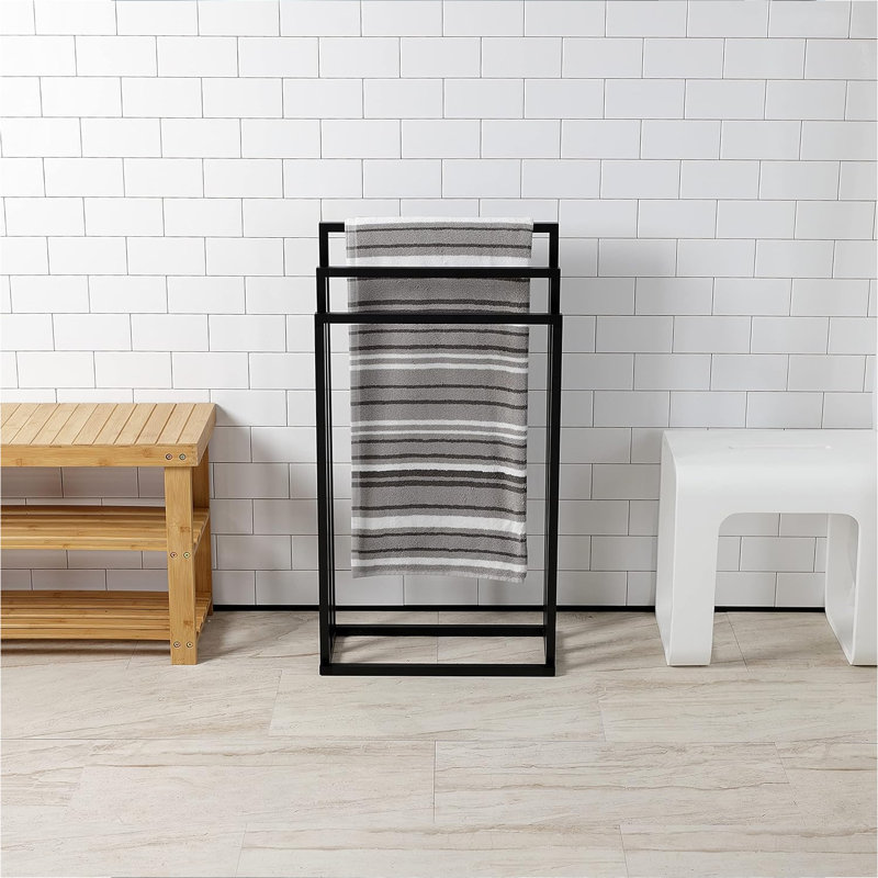 Freestanding 3-Tier -Towel Rack, Matte Black