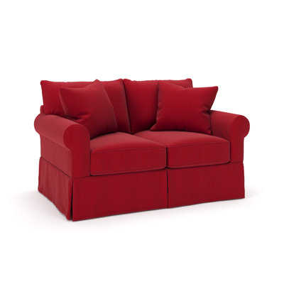 Amari 63" Rolled Arm Slipcovered Loveseat